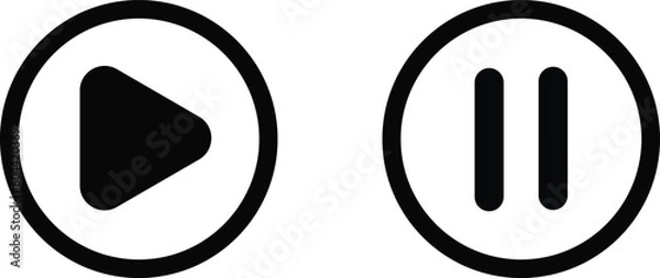 Obraz Isolated Play and Pause Icon for Web and Apps.