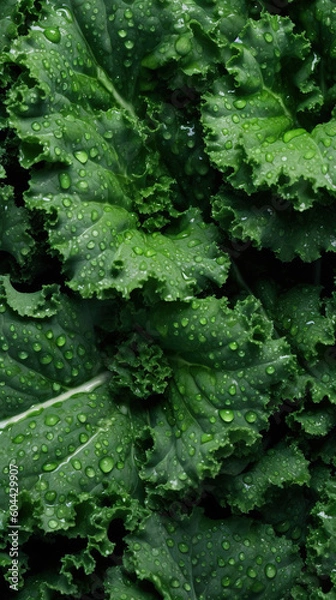 Fototapeta Overhead view of kale created with Generative AI