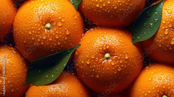 Fototapeta Overhead view of oranges created with Generative AI