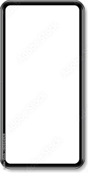 Fototapeta Phone mockup in front. Mobile Phone mockup. Smartphone screen white black and transparent. Smartphone mockup 
