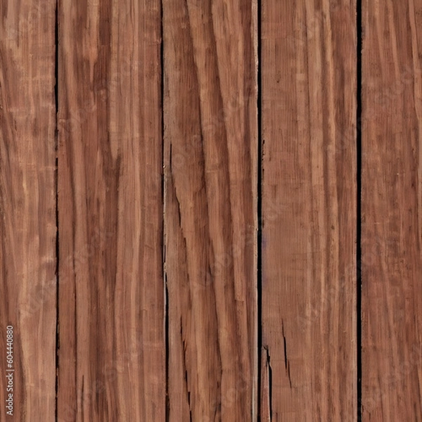 Fototapeta Antique walnut wood texture plank background. wooden texture. Generative AI