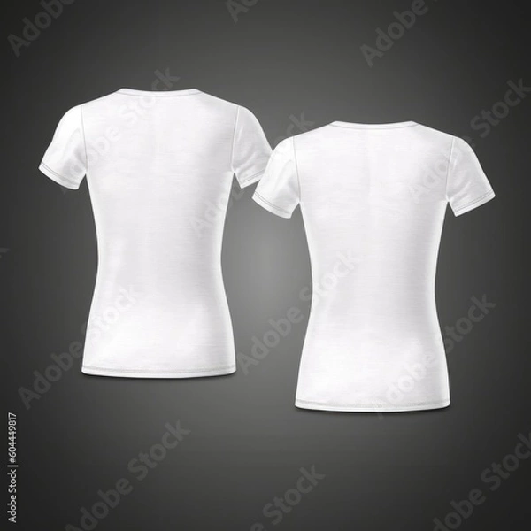 Fototapeta Clear t-shirt templates for males and females with back/front views. (Generative AI)