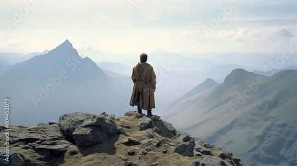 Obraz Man on a Mountain - Generative AI