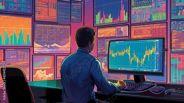 Obraz Office desk work - Generative AI