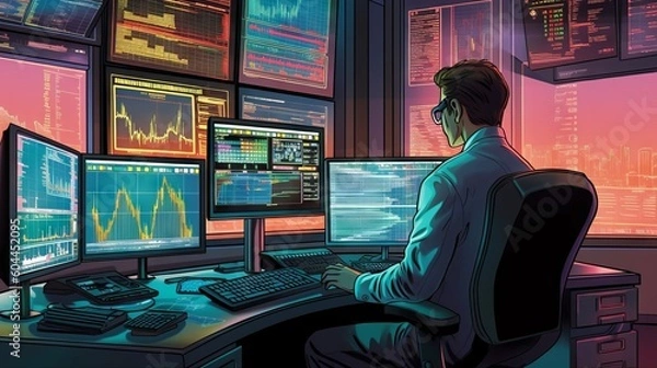 Obraz Office desk work - Generative AI