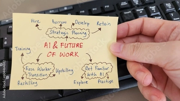 Fototapeta Artificial Intelligence and Future Of Work 