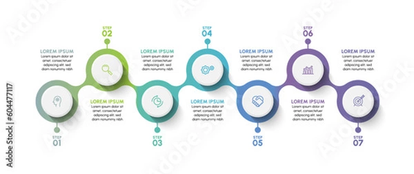 Obraz Business data visualization. timeline infographic icons designed for abstract background template milestone element modern diagram process technology digital marketing data presentation chart Vector