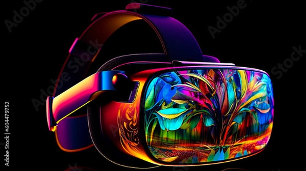 Fototapeta Virtual reality headset. VR headset with vivid colors.