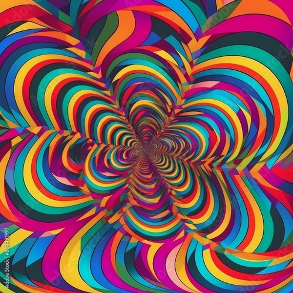 Fototapeta Psychedelic pattern with optical illusions
