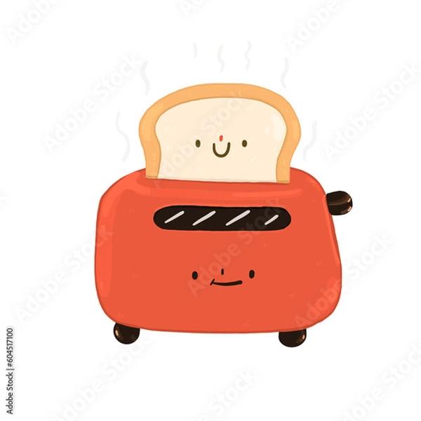 Obraz toaster with bread tools Bakery so cute Png elements for decorating presentation , print card etc.
