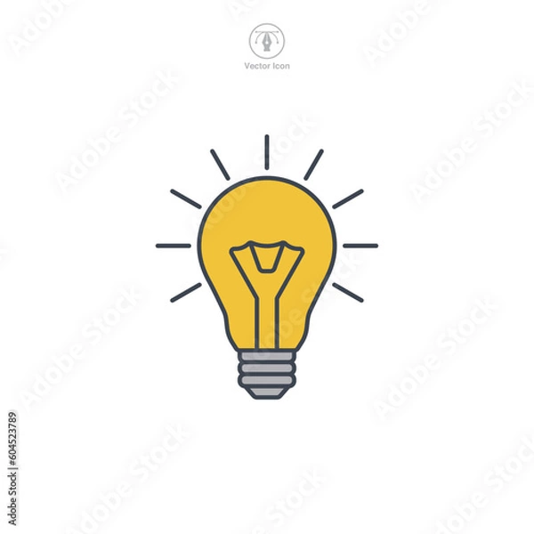 Fototapeta Light Bulb icon symbol template for graphic and web design collection logo vector illustration