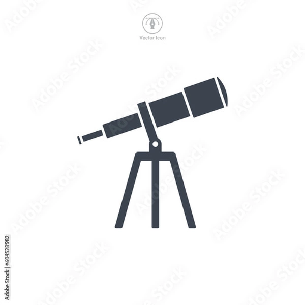 Fototapeta Telescope icon symbol template for graphic and web design collection logo vector illustration
