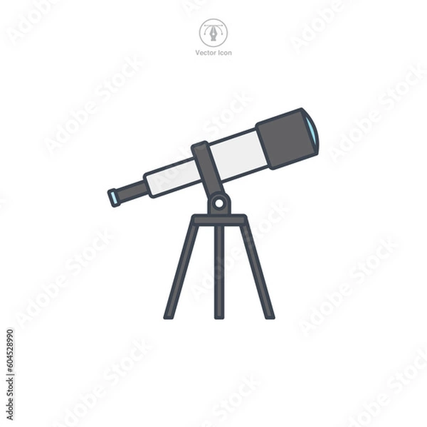 Fototapeta Telescope icon symbol template for graphic and web design collection logo vector illustration