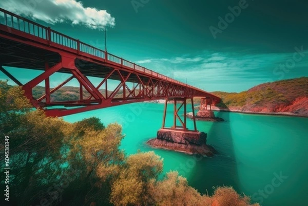 Fototapeta bridge over the river