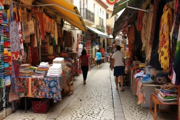 Obraz Bazaar with traditional stores