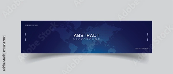 Obraz Linkedin banner blue technology with globe background