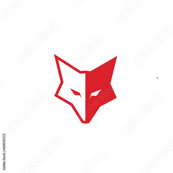 Fototapeta simple red fox head vector