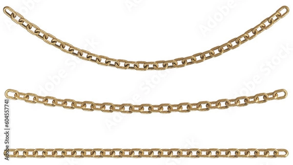 Fototapeta gold chains 3d render
