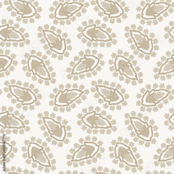 Fototapeta Neutral Colour Paisley abstract Seamless Pattern Design