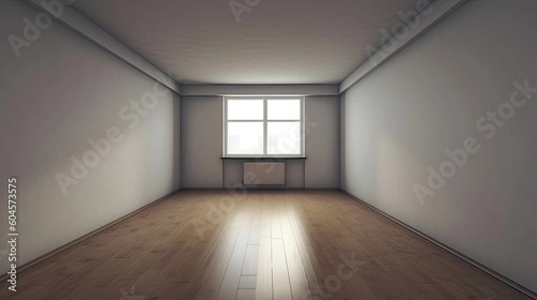 Fototapeta Empty room which just needs to be arranged for a homely environment or an office, but it is also a perfect location for a gallery. Generative AI Technology 