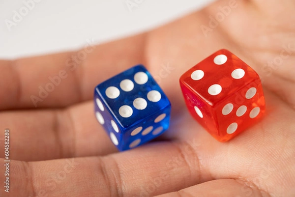 Fototapeta 赤と青のサイコロ