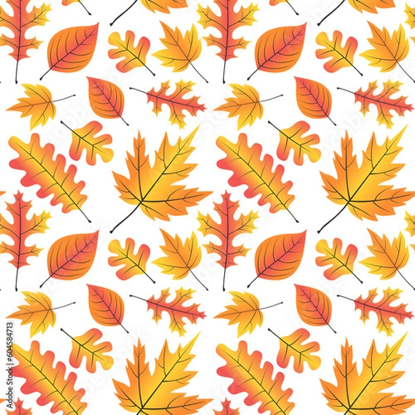 Obraz Fall Autumn Leaves Seamless Pattern