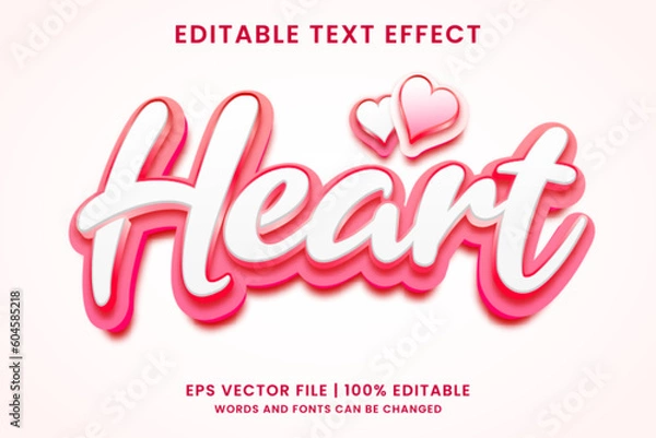 Obraz Heart pink 3d editable text effect