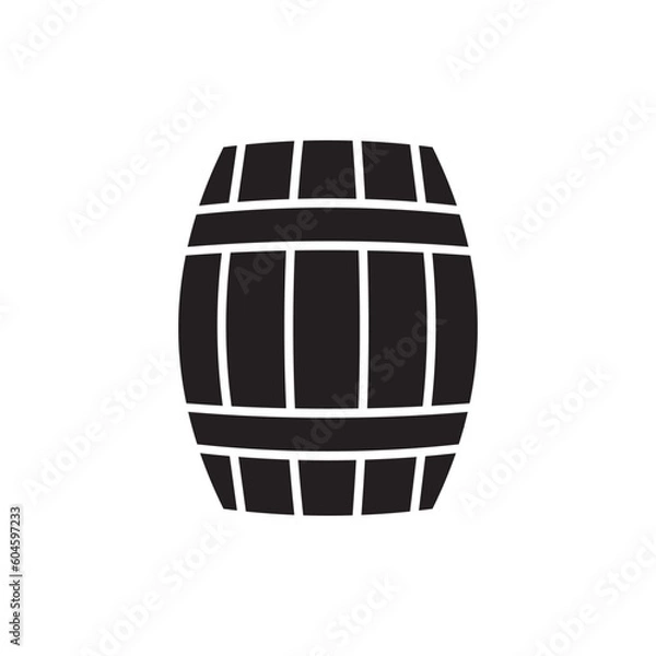 Fototapeta Wooden barrel vector icon. Wine barrel icon. Barrel flat sign design. Wine barrel symbol pictogram. UX UI icon