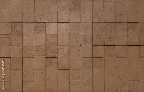Obraz The texture of the wall is made of beige natural stone blocks or brick decorative tiles
