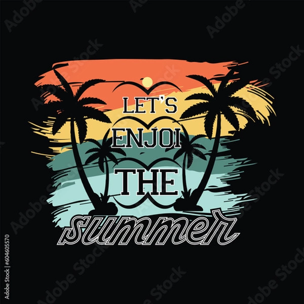 Obraz palm, summer, graphic, design, retro, vintage, vector, beach, shirt