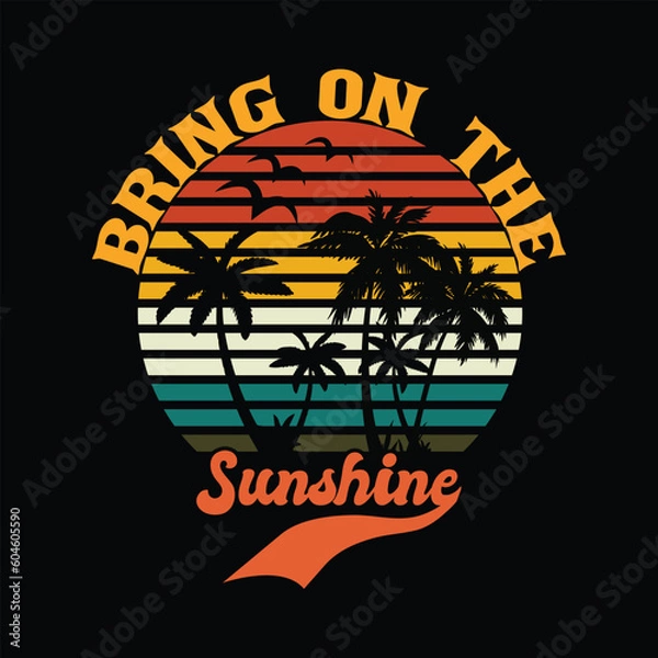 Obraz palm, summer, graphic, design, retro, vintage, vector, beach, shirt