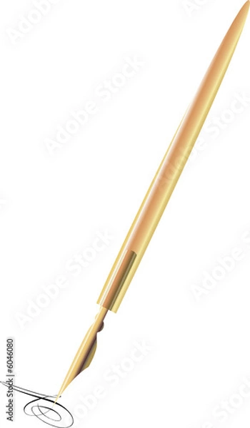 Obraz Old pen. A vector illustration.