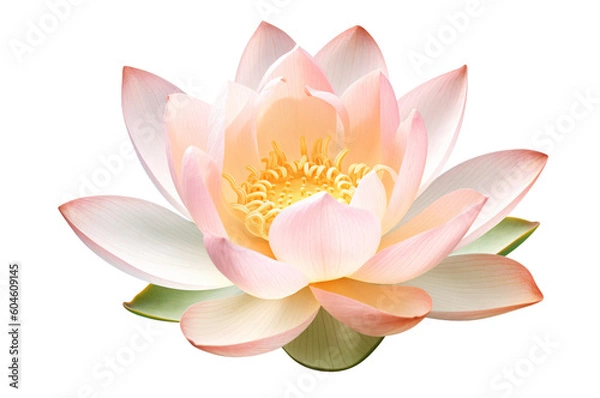 Fototapeta pink lotus isolated on white