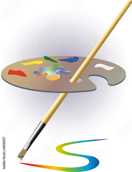 Obraz Palette and brush.