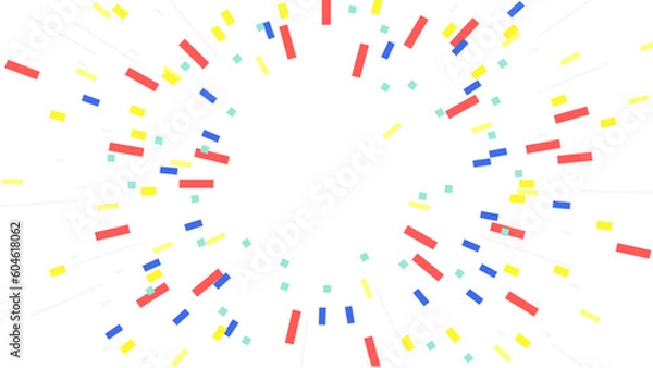 Obraz かわいいビビットカラーの弾ける紙吹雪エフェクト素材　16：9