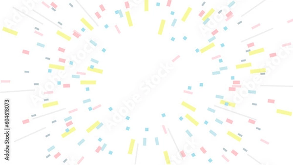 Obraz かわいいパステルカラーの弾ける紙吹雪エフェクト素材　16：9