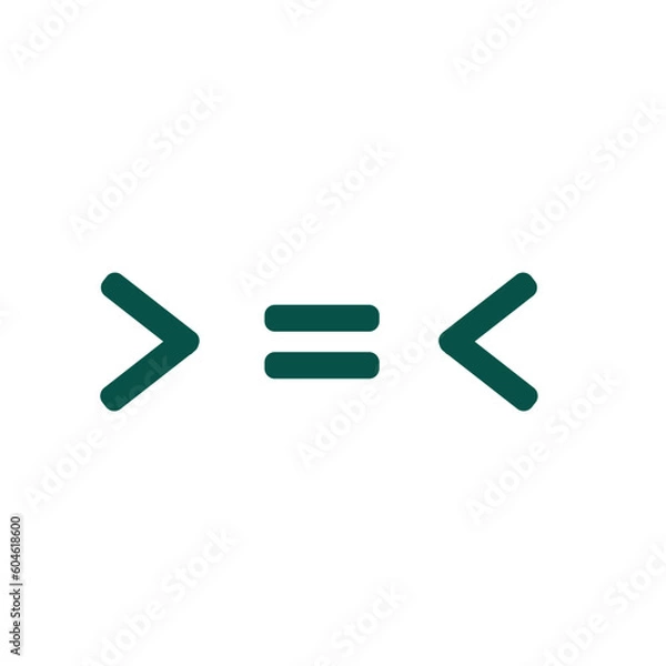 Obraz Less than,and greater equal icon vector logo template