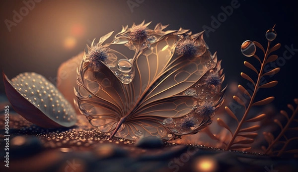 Obraz Stilvolles Blatt, KI generiertes Bild