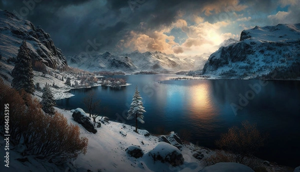 Obraz Winterlandschaft, KI generiertes Bild