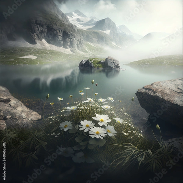 Obraz Nebellandschaft, KI generiertes Bild