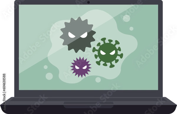 Fototapeta ウイルスに感染したノートパソコン