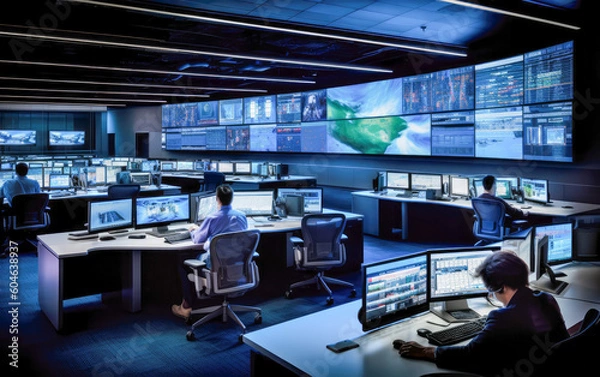 Fototapeta Midnight Pulse: A Glimpse into the High-Tech World of Modern Surveillance