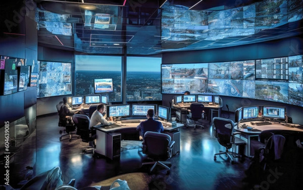 Fototapeta Midnight Pulse: A Glimpse into the High-Tech World of Modern Surveillance