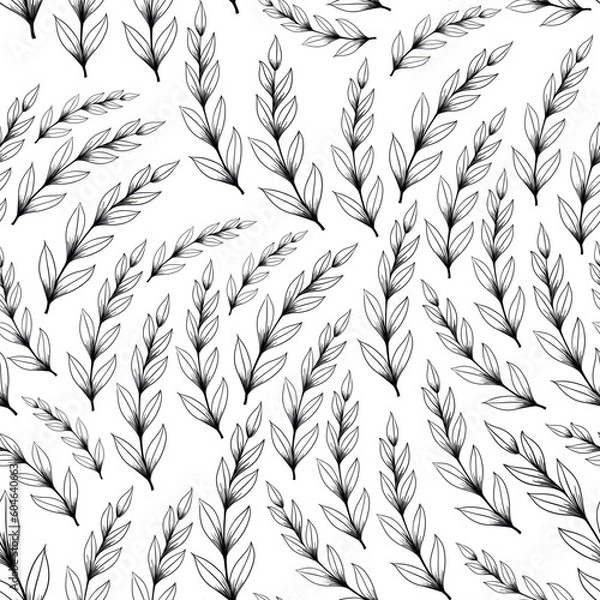 Obraz Vector seamless pattern with decorative leaves.