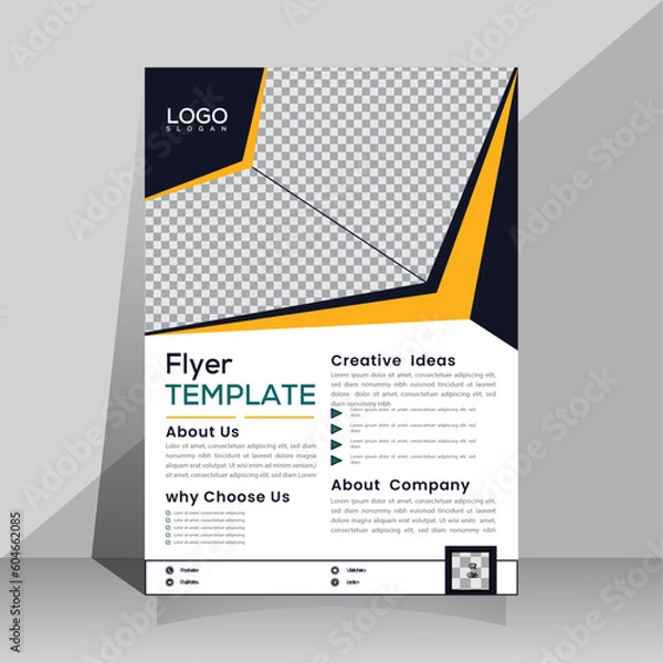 Fototapeta Corporate business A4 flyer template vector design set advertise marketing, promotion, cover page. IT Company, creative Unique Design Create Graphic design layout