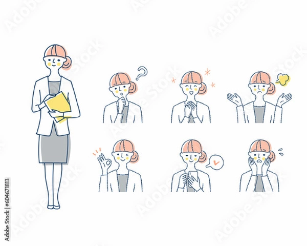 Fototapeta 女性の表情　バリーエーションセット