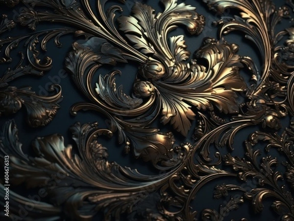 Fototapeta Royal vintage Victorian Gothic background Rococo venzel and whorl created with Generative AI technology.