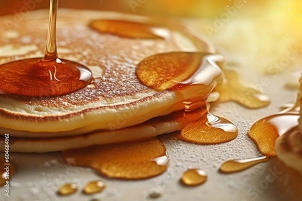 Fototapeta Generative AI warm pancake breakfast Food Photography