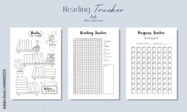 Obraz Reading tracker, vector illustration