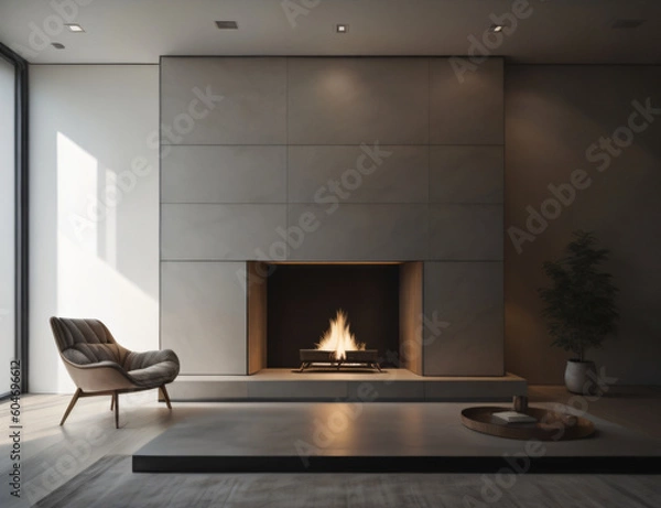 Fototapeta fireplace - generative AI